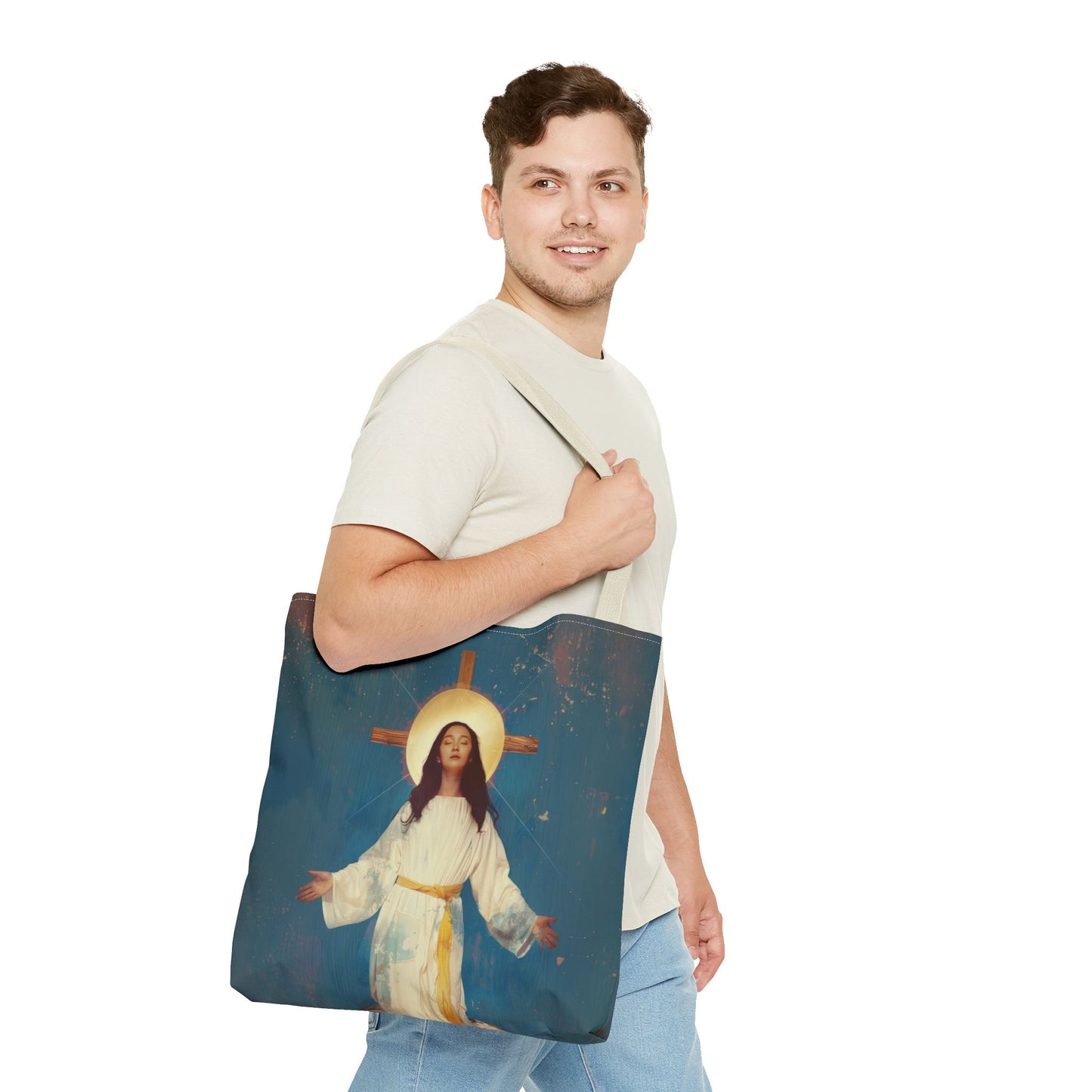 Our Lady of Akita - Mother Mary - Tote Bag - Large Medium Small Faith Art Bag - Re-usable Tote Purse - Double Sided