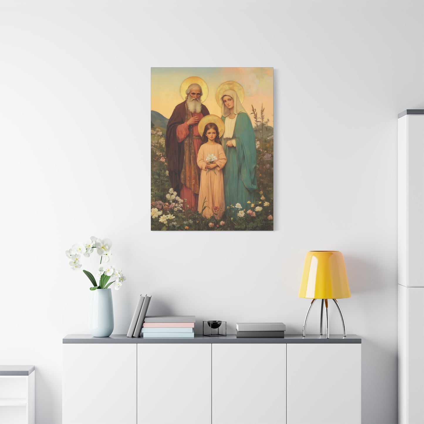 Saints Joachim and Anne with Young Mary - Gallery Wrapped Canvas - Print - Religious Art for your Home - Catholic Art