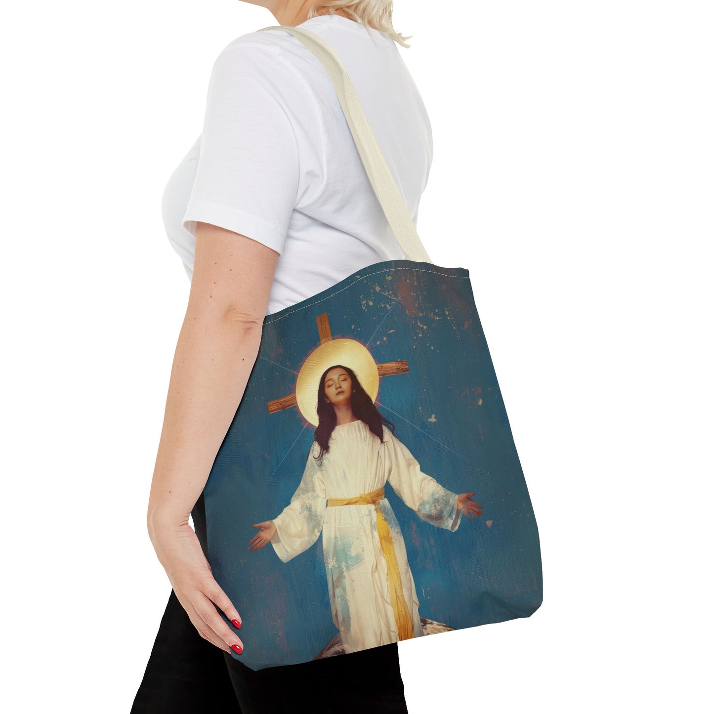 Our Lady of Akita - Mother Mary - Tote Bag - Large Medium Small Faith Art Bag - Re-usable Tote Purse - Double Sided