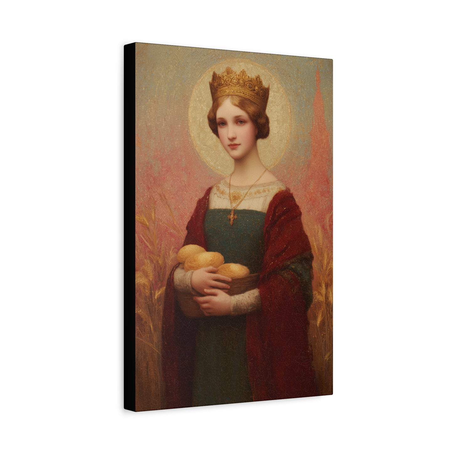 Saint Elizabeth of Hungary - Gallery Wrapped Canvas - Print - Religious Art for your Home - Catholic Patron Saint Art - Princess