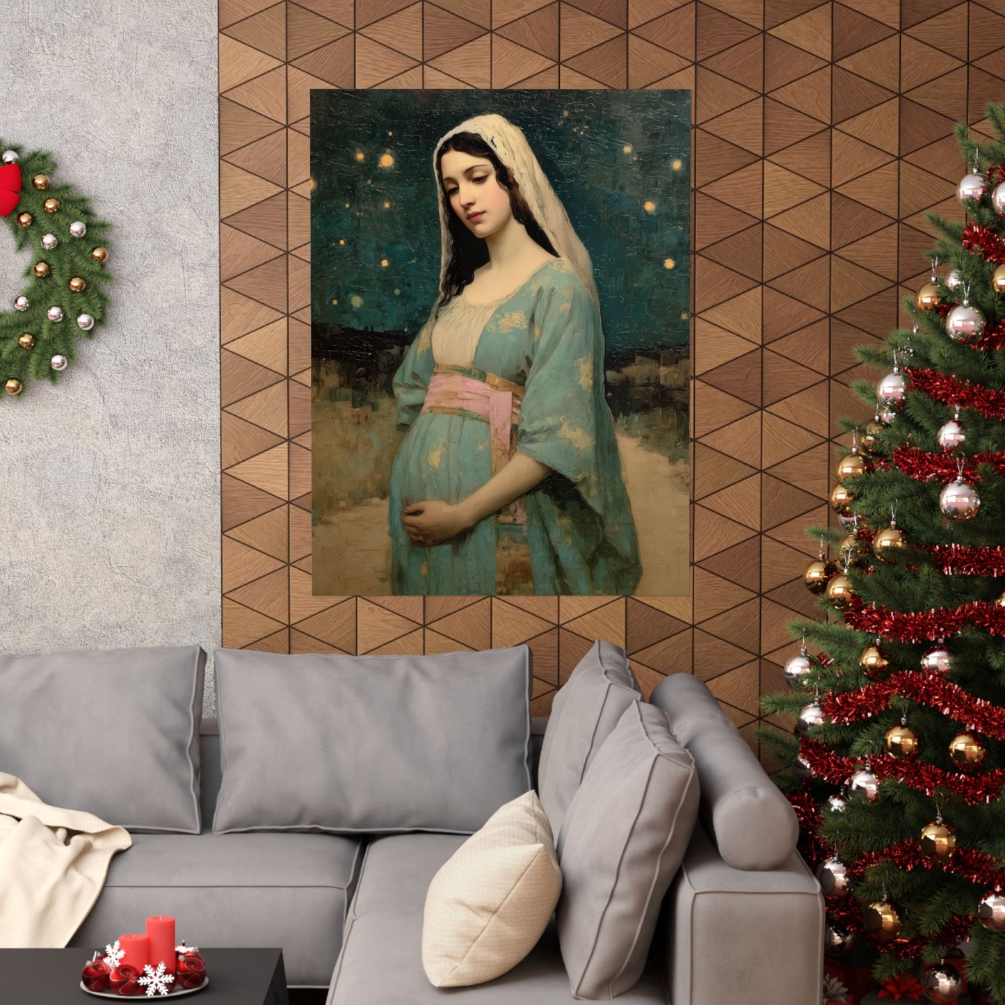 Our Lady of 'O' - Our Lady of Expectation - Mother Mary - Marian Art - Sanctified Souls Print - Multiple Sizes - Premium Vertical Posters
