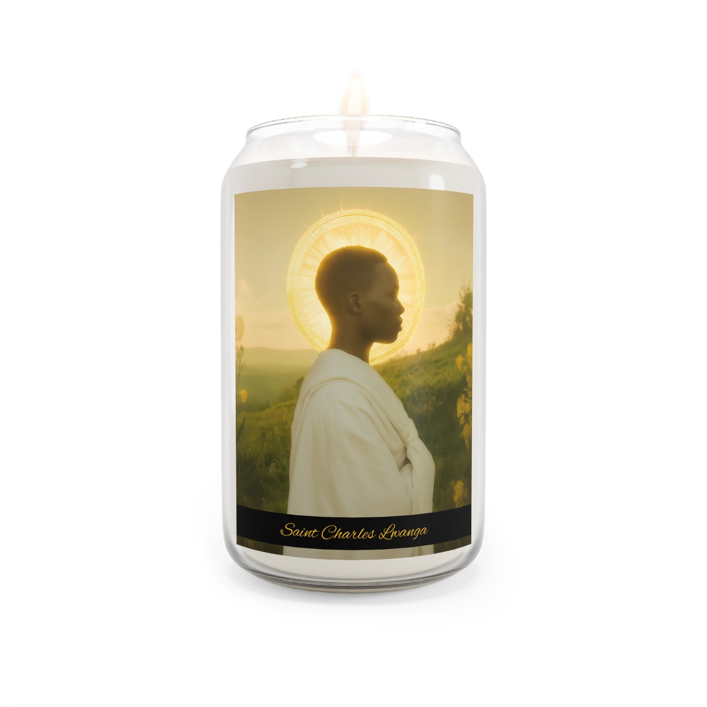 Saint Charles Lwanga - Scented Prayer Candle, 13.75oz -  Candle - Catholic Art - prayer room Scented Candle - Religious Saint