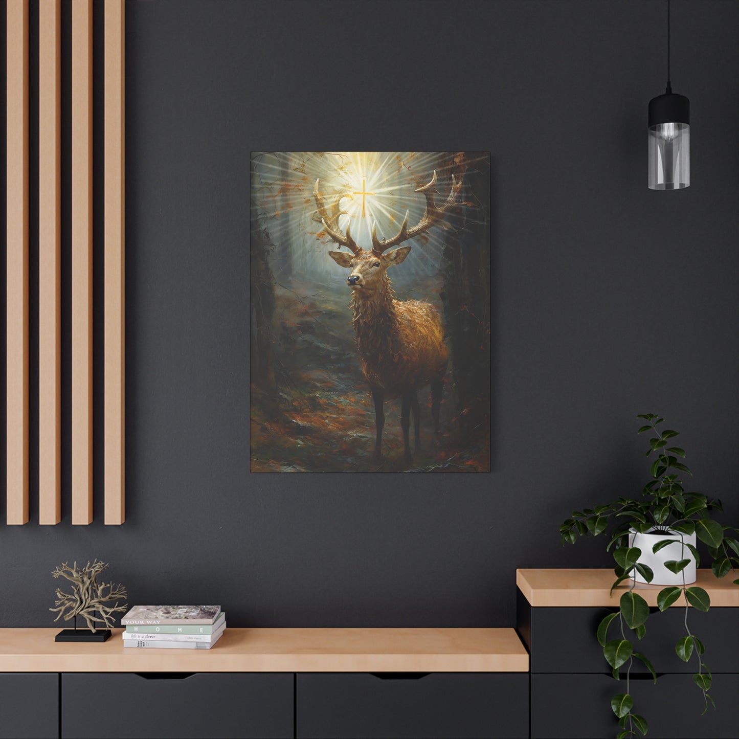The Stag of Saint Hubert / Saint Hubertus Stag - Museum Wrapped Canvas - Sanctified Souls Print - Religious Art for your Home