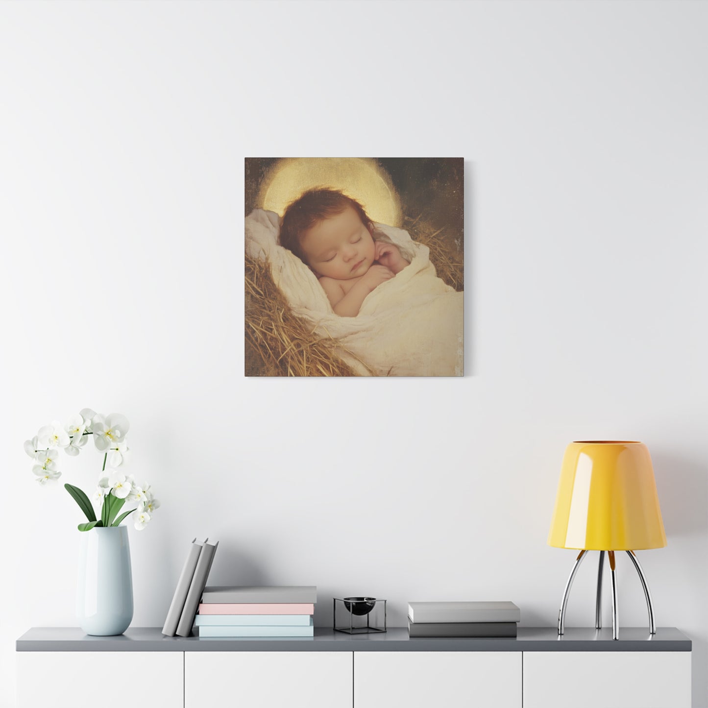 Jesus, the Newborn Light of the World - Gallery Wrapped Canvas - Print - Religious Art for your Home - Catholic Art Print