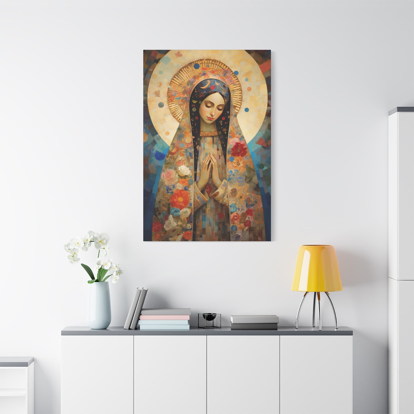 Lady of Guadalupe Icon of Love Museum Wrapped Canvas Print - Multiple Sizes - Catholic Home art
