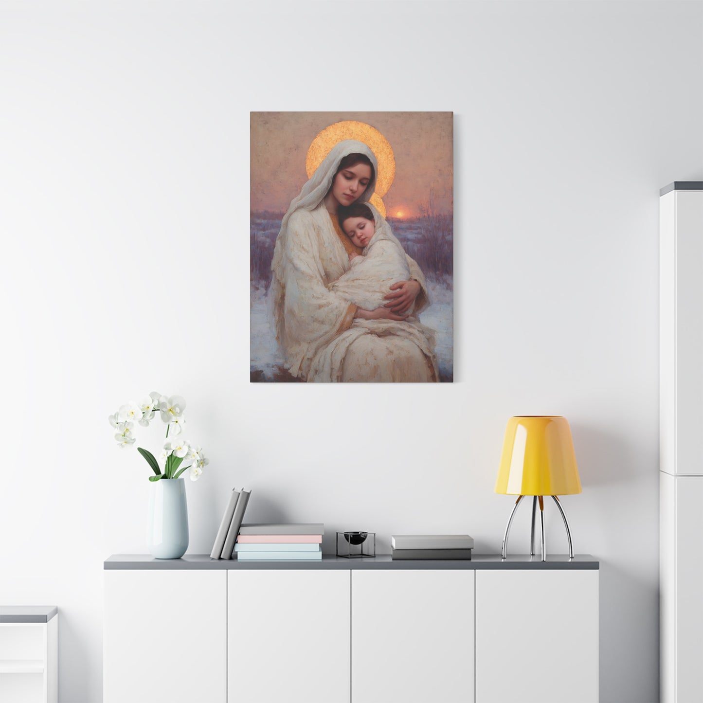 The Love That Stays - Mother Mary and the Christ Child - Gallery Wrapped Canvas - Print - Religious Art for your Home - Catholic Art Print