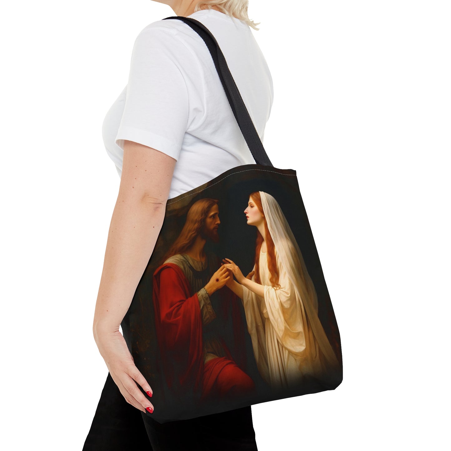 Revelation of Redemption Mary Magdalene and the Risen Christ - Tote Bag - faith inspired carry-all purse
