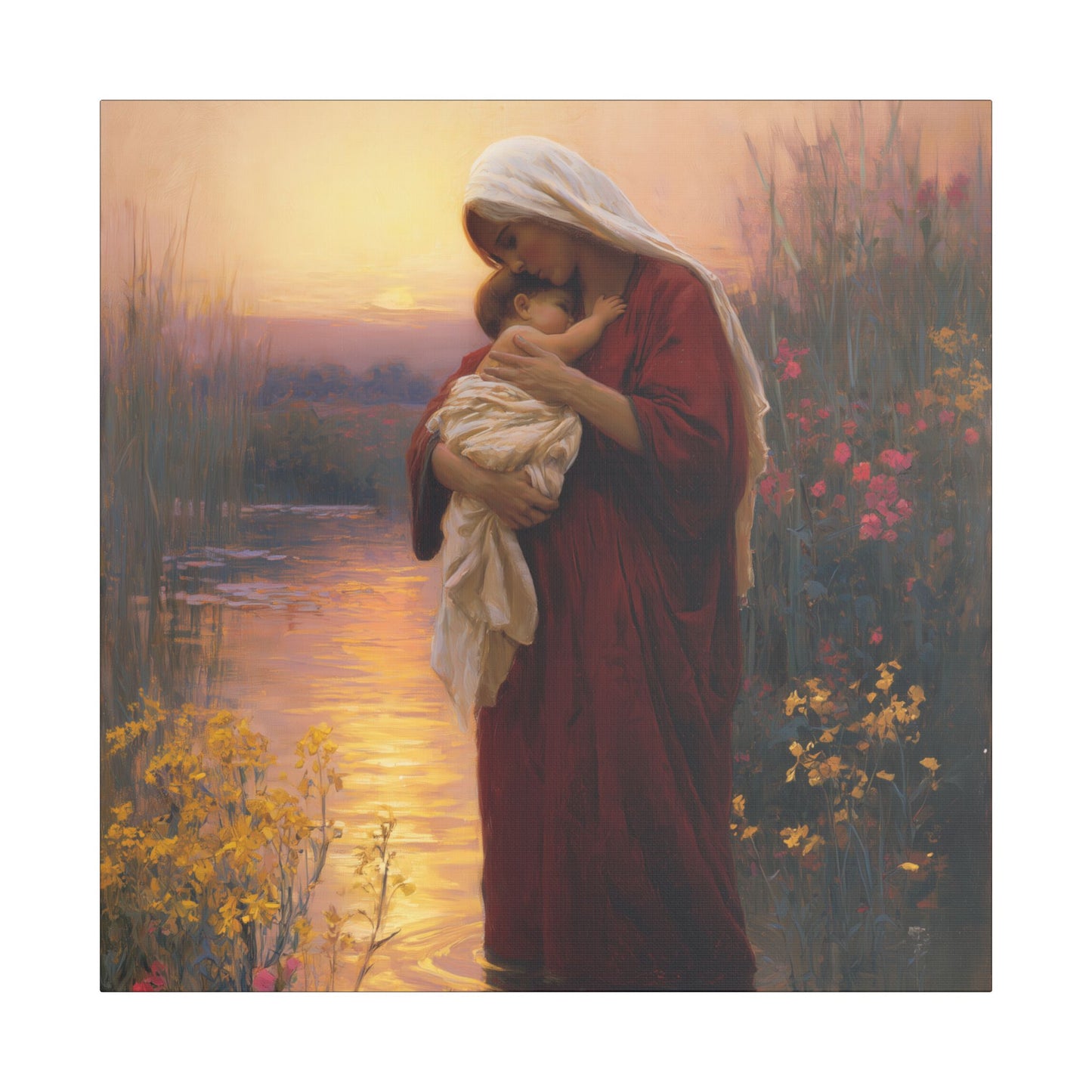 Saint Elizabeth, Mother to John the Baptist -  Museum Wrapped Canvas Print - Multiple Sizes - Catholic Home art Matte Canvas