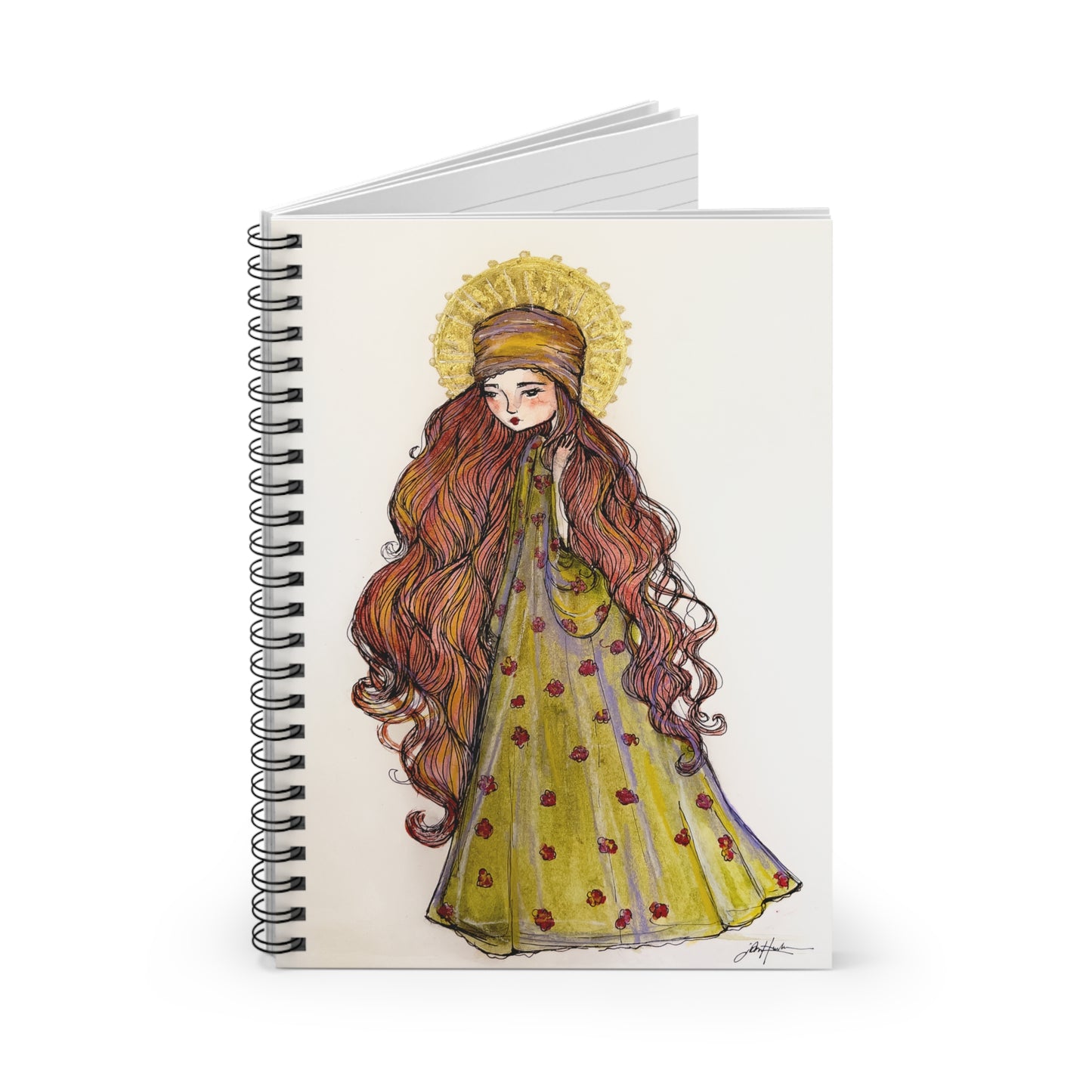 Saint Mary Magdalene Catholic Spiral Notebook | Christian Prayer Journal | Hand-Drawn Sacred Art Notebook | Religious Journal