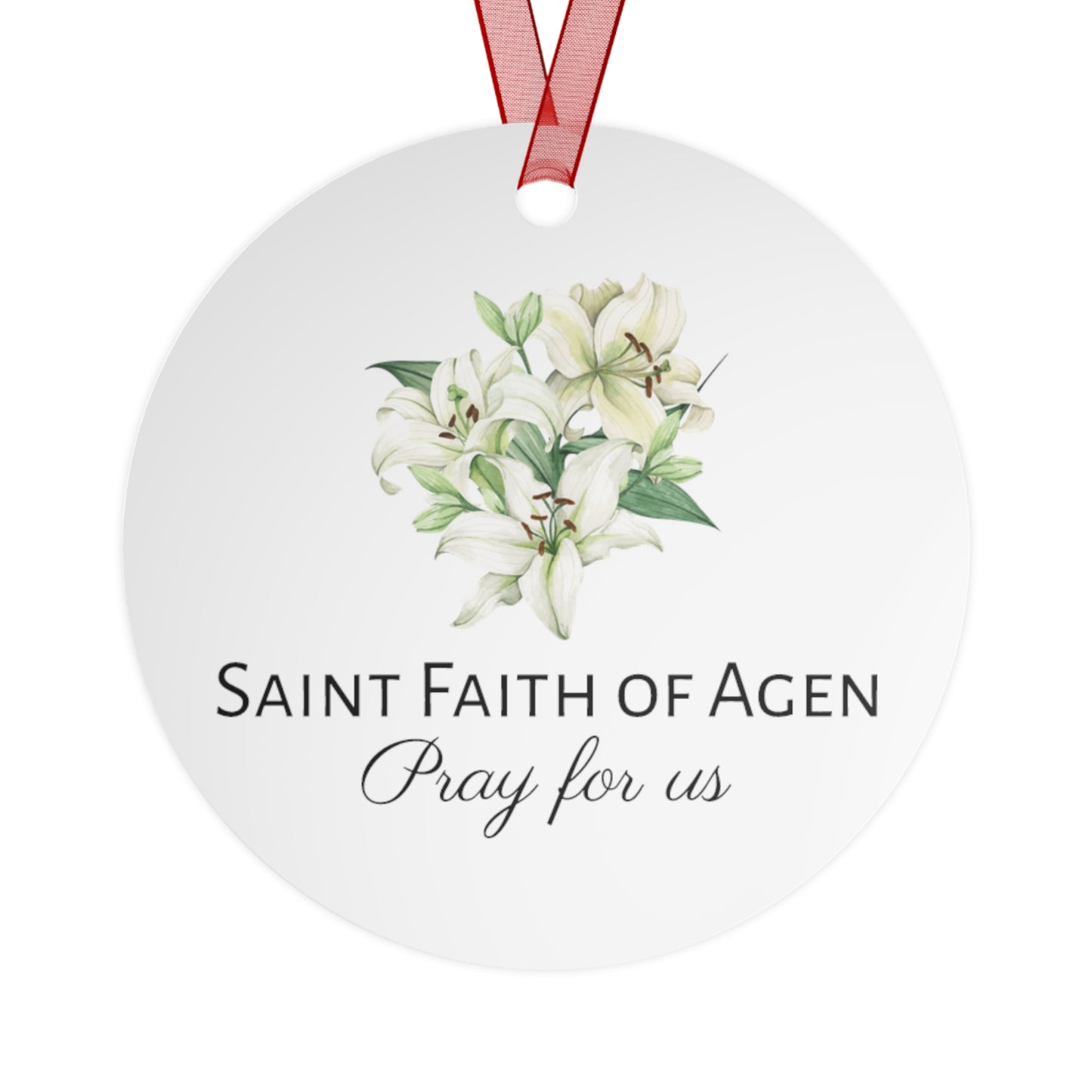 Saint Faith of Agen - Metal Ornament - Religious Holiday Christmas Ornament and Keepsake