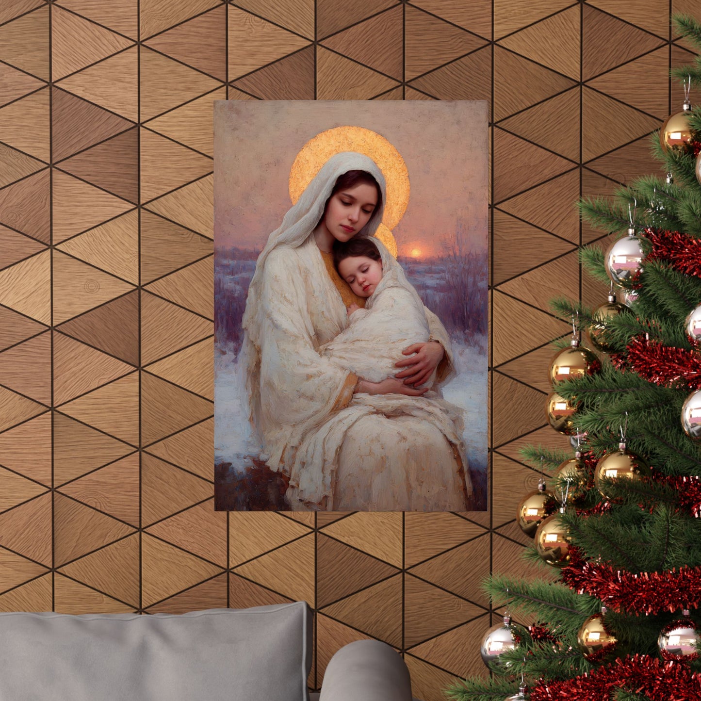 The Love That Stays - Mother Mary and the Christ Child - Sanctified Souls Print - Multiple Sizes - Premium Matte Vertical Posters