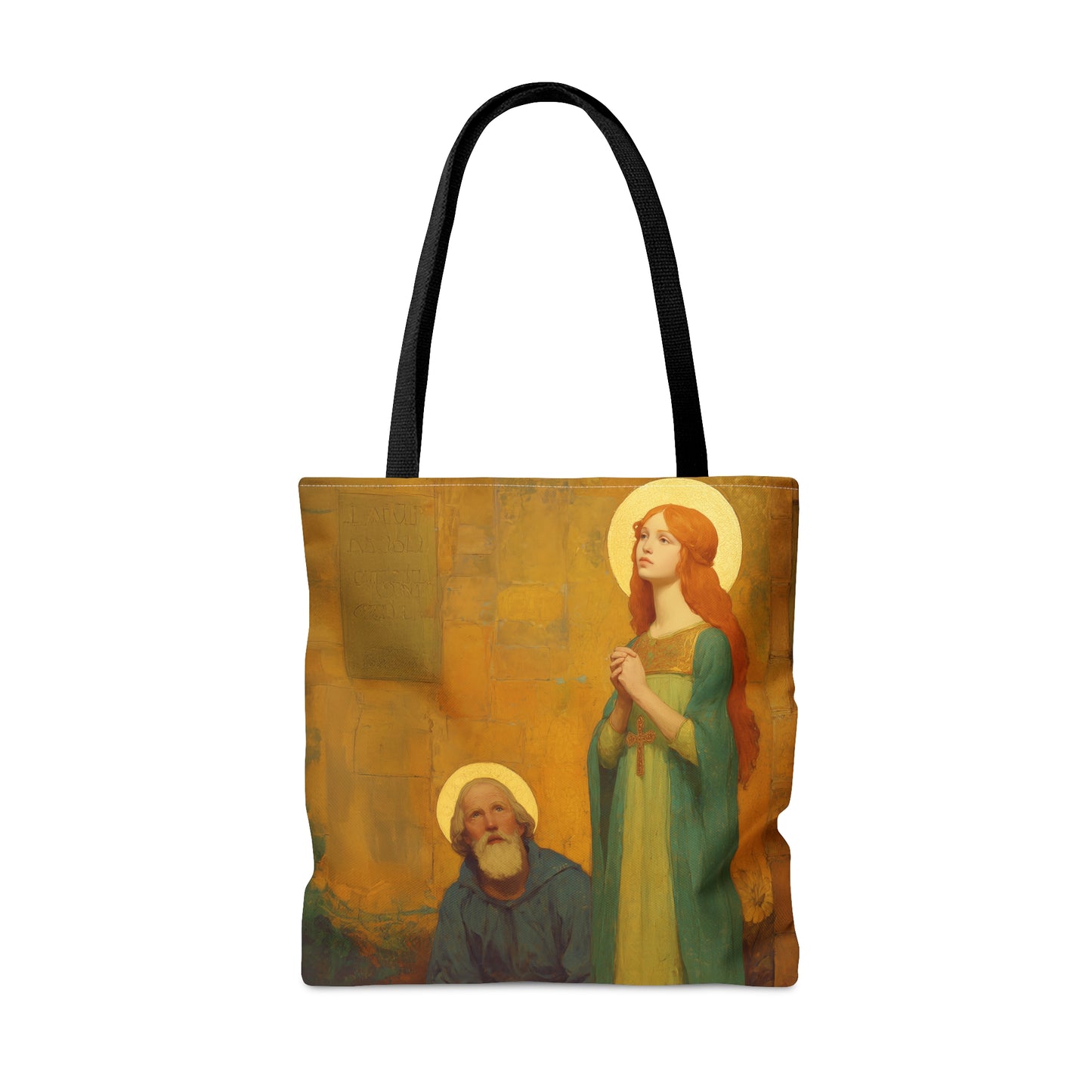 Saints Cyprian and Justina - Tote Bag - Large Medium Small Faith Art Bag - Bible Study Faith Purse - Double Sided Prayer Tote