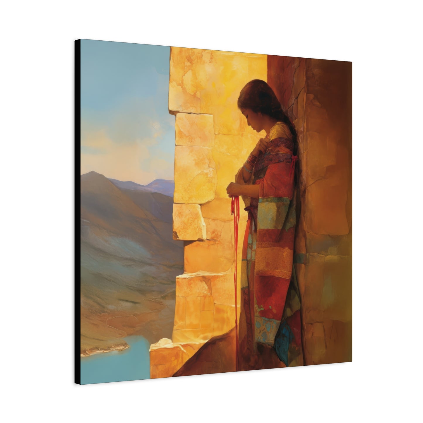A Thread Through the Line of Christ - Rahab Museum Wrapped Canvas - Sanctified Souls Print -Based on Klimt's The Kiss
