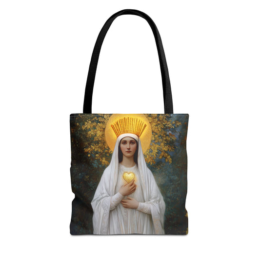 Our Lady of Beauraing - Our Lady of the Golden Heart - Marian Art - Tote Bag - Large Medium Small Faith Art Bag - Tote Purse