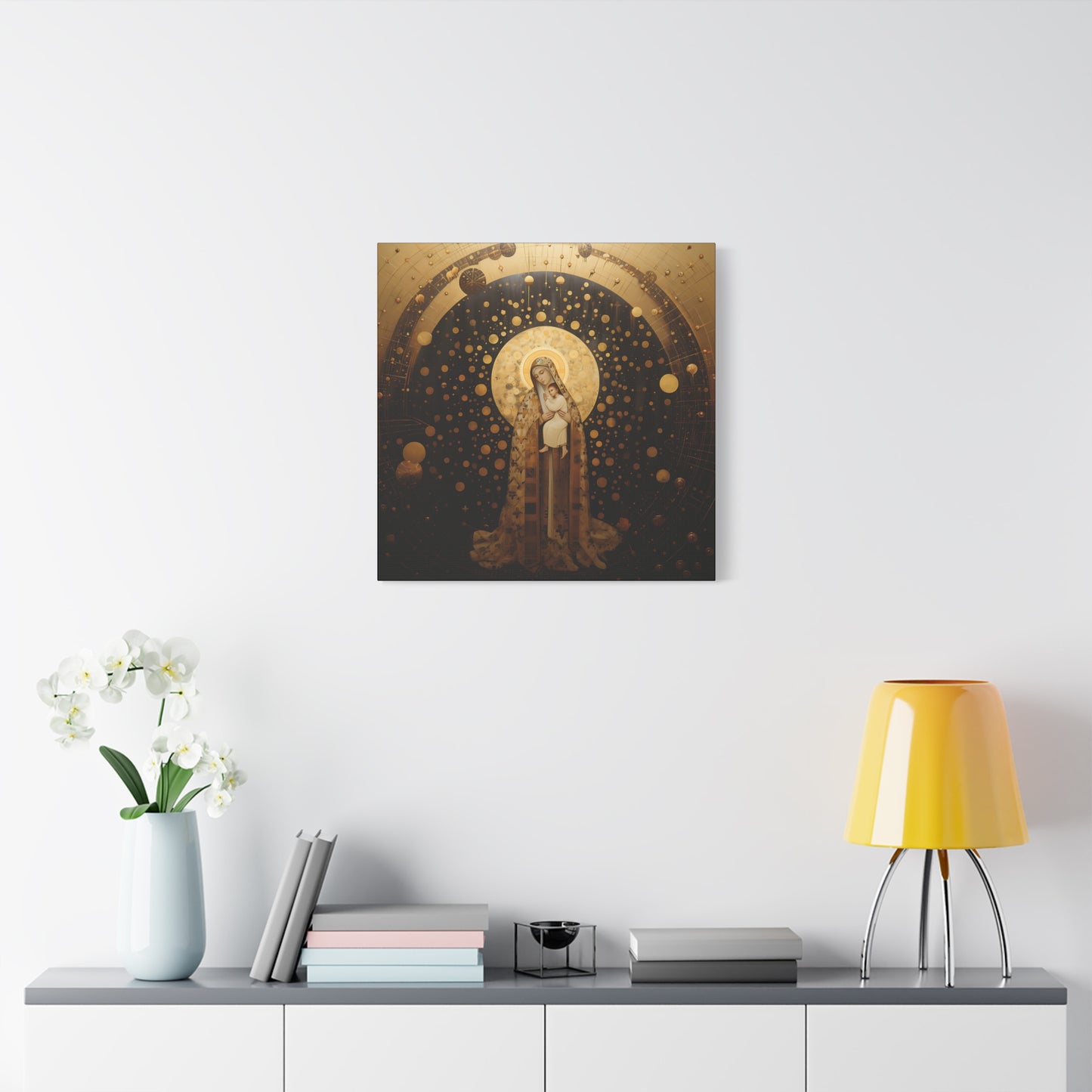 The Golden Mary - Mary the Blessed Virgin - Gallery Wrapped Canvas - Sanctified Souls Print - Religious Art for your Home - Pop Art