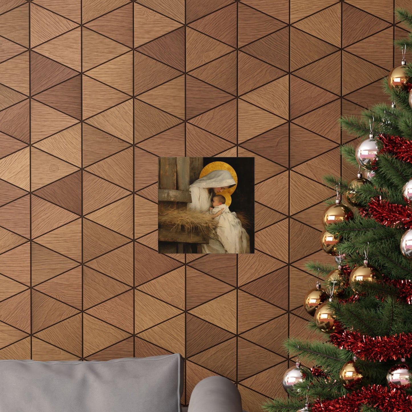 Our Lady of the Manger - Mother Mary and the Christ Child - Sanctified Souls Print - Multiple Sizes - Premium Matte Vertical Posters