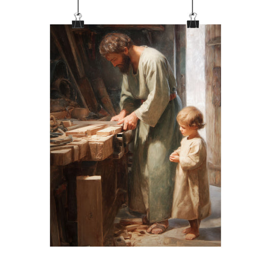 Saint Joseph the Worker - Sanctified Souls Print - Multiple Sizes - Premium Matte Vertical Posters - Catholic