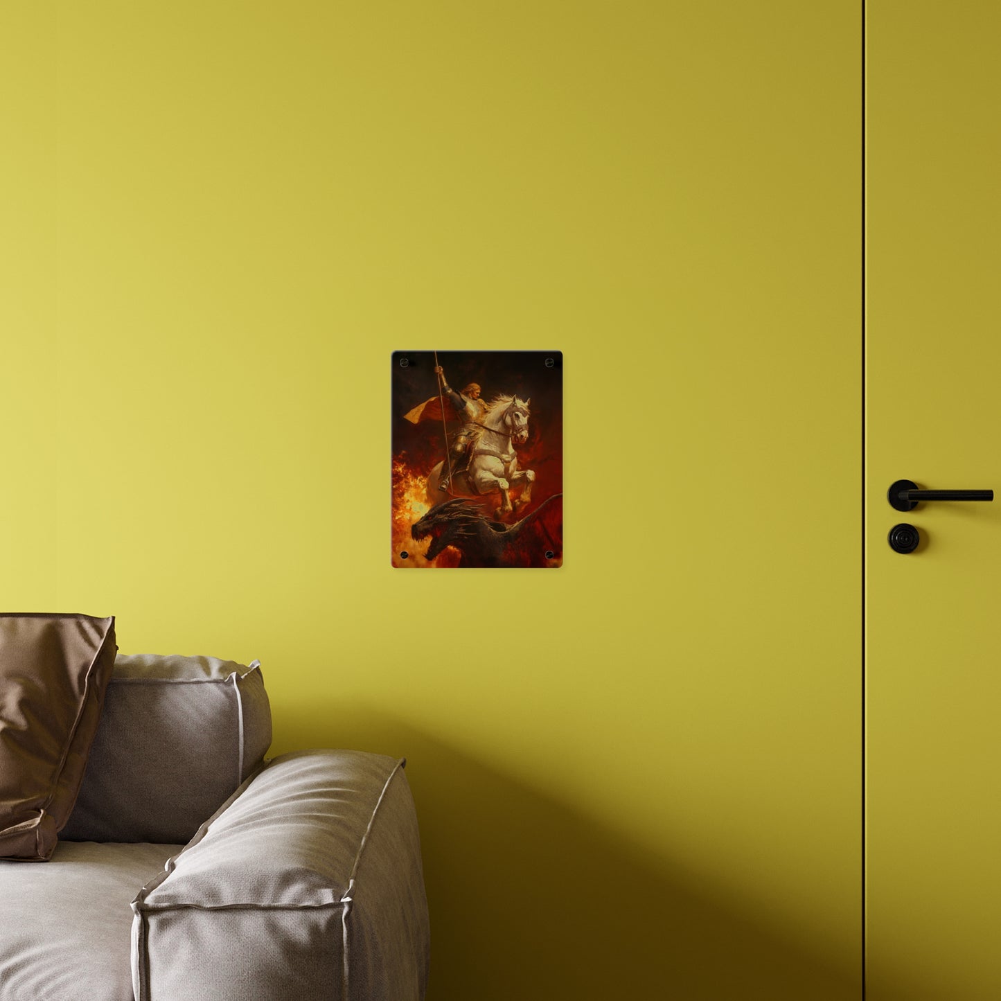 Saint George Wall Art Panel - Ready to Hang Acrylic Print - Catholic Saint Art - Patron Saint Print - No Frame needed