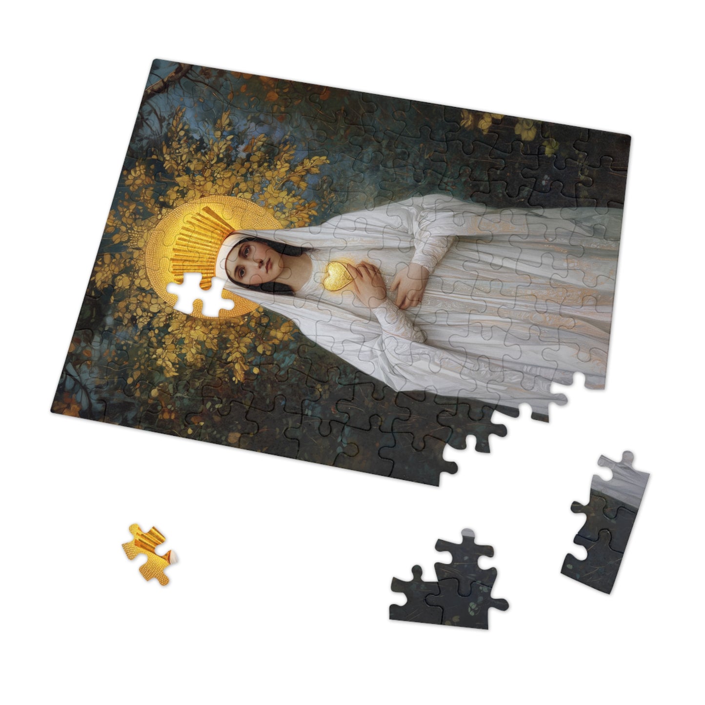 Our Lady of Beauraing - Our Lady of the Golden Heart - Marian Art - Puzzle - Keepsake Tin - Jigsaw Puzzle (30, 110, 252, 500,1000-Piece)