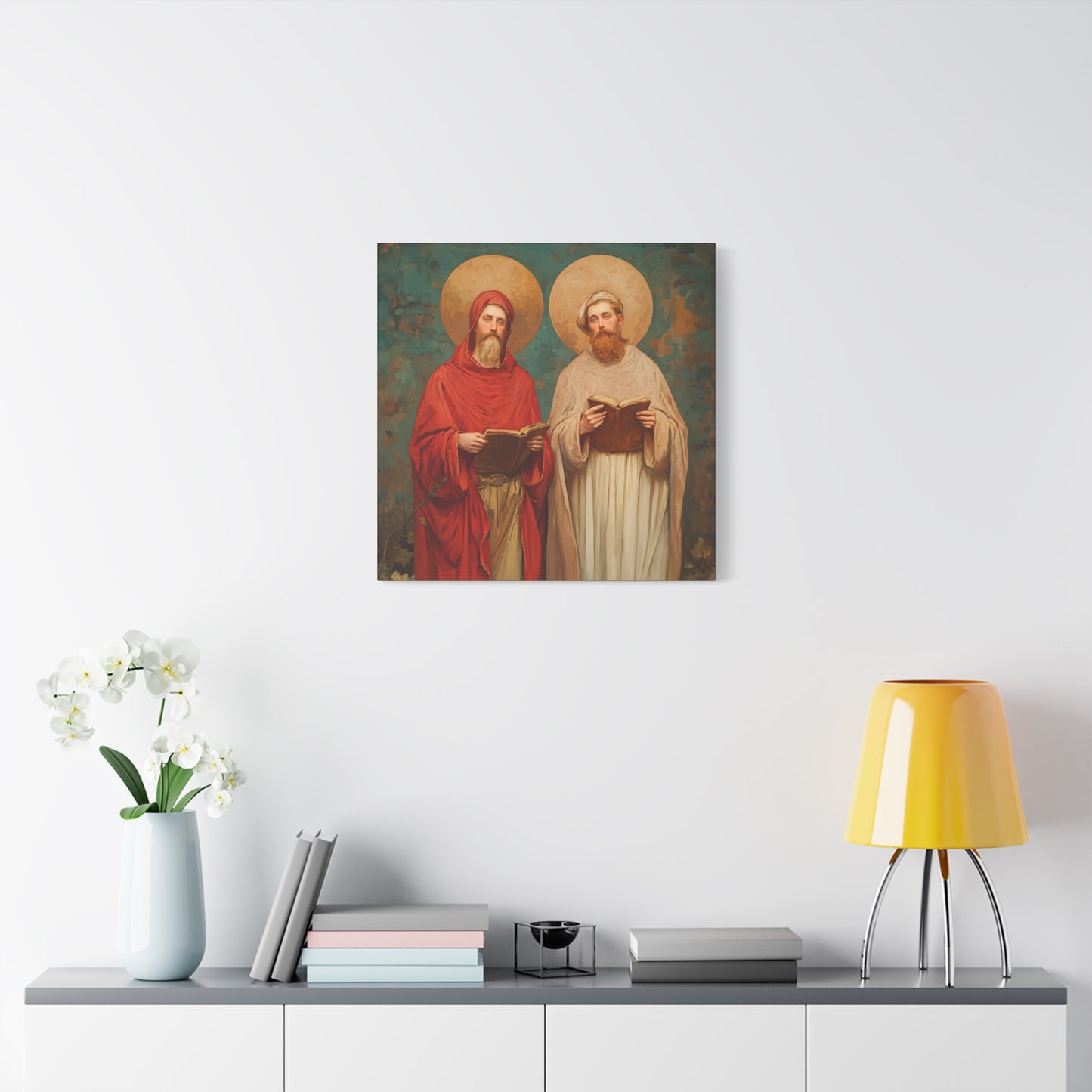 Saints Cosmas and Damian - Multiple Sizes - Catholic Home art - Museum Wrapped Canvas - Sanctified Souls Print - Catholic Martyr Art