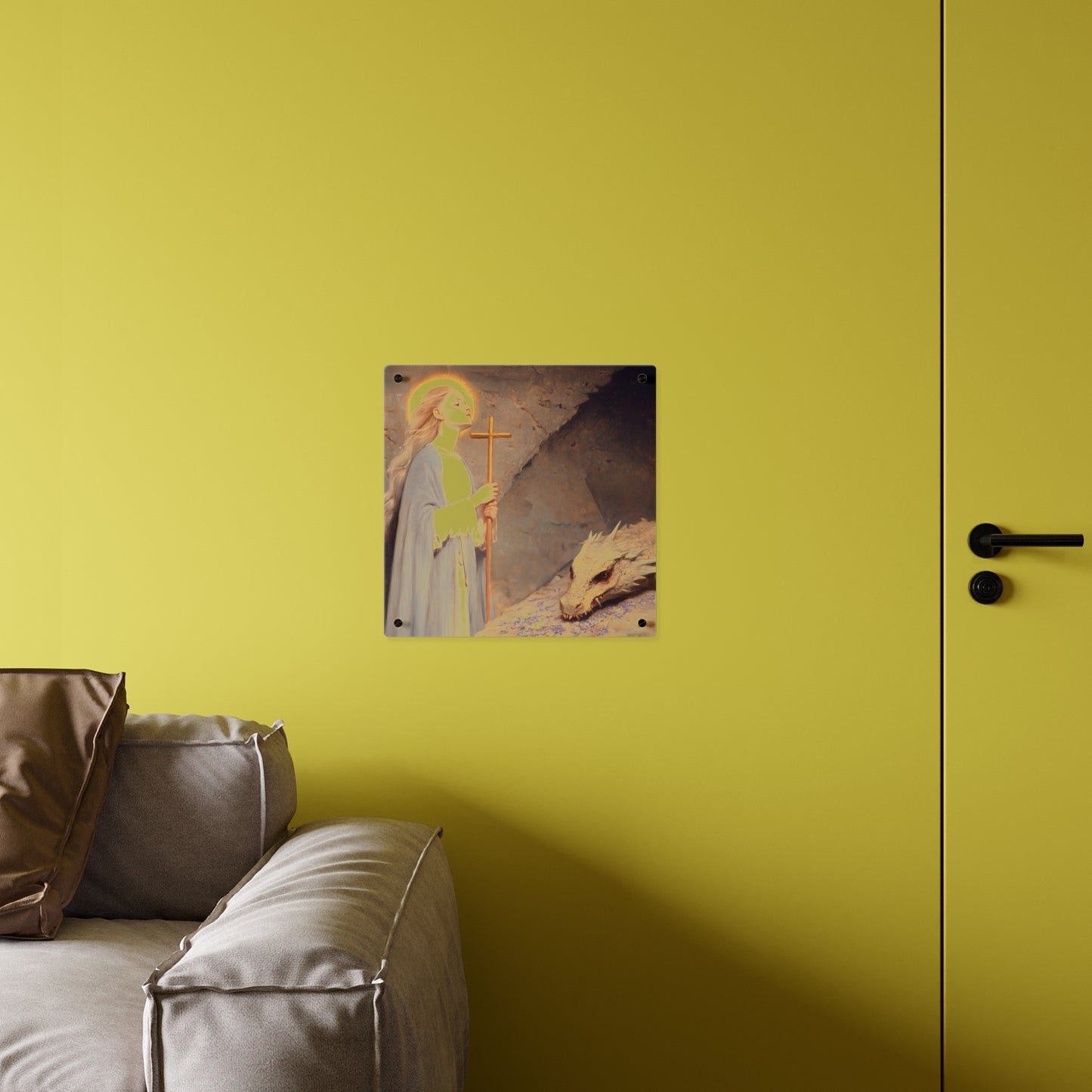 Saint Margaret of Antioch Wall Art Panel - Ready to Hang Acrylic Print - Catholic Saint Art - Patron Saint Print - No Frame needed