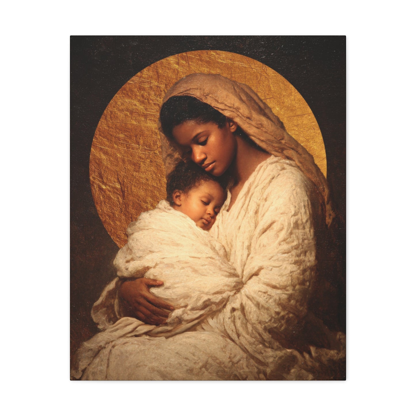 Our Lady of the Manger - Mother Mary and the Christ Child - Gallery Wrapped Canvas - Print - Religious Art for your Home - Catholic