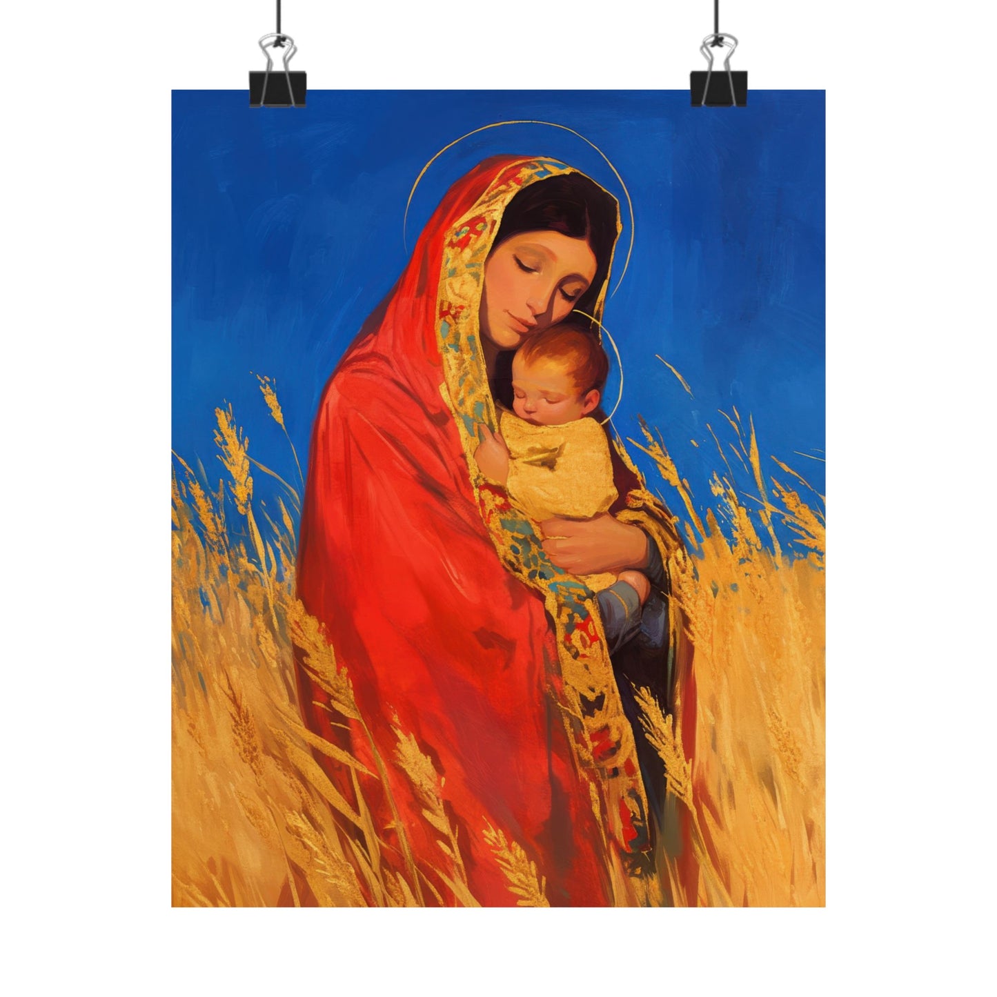 Our Lady of the Harvest - Sanctified Souls Print - Multiple Sizes - Premium Posters - Catholic Art - Christian Home