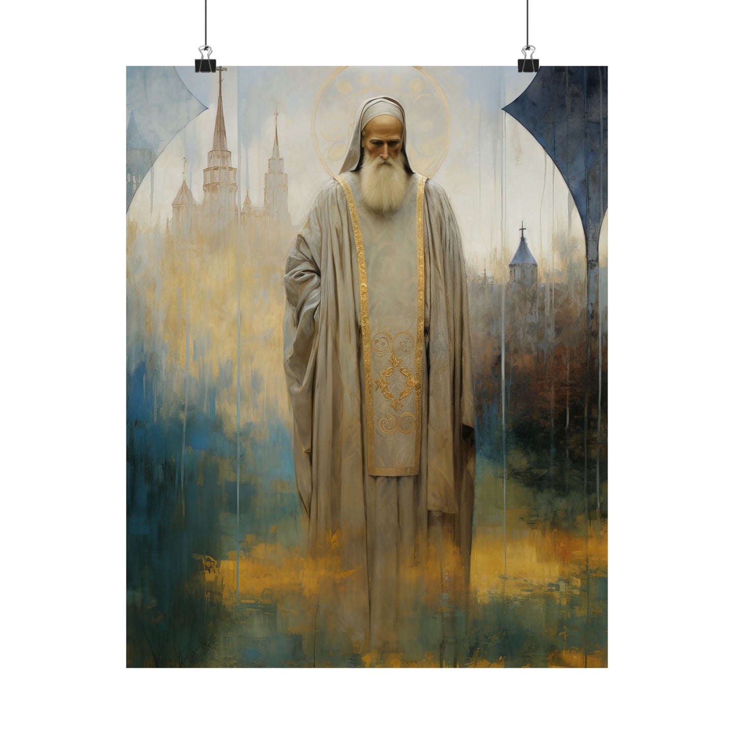 Saint Finbar of Cork - Sanctified Souls Print - Multiple Sizes - Premium Matte Vertical Posters