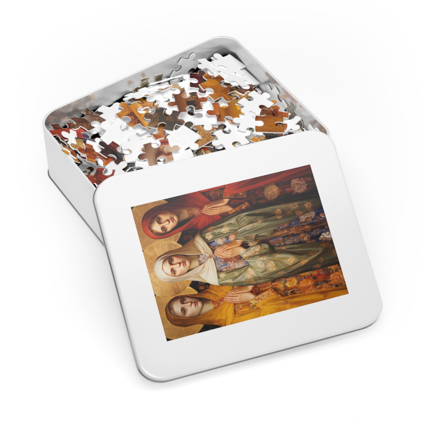 Saints Menodora, Metrodora, and Nymphodora - Puzzle and Keepsake Tin - Jigsaw Puzzle (30, 110, 252, 500,1000-Piece) - Religious Puzzle