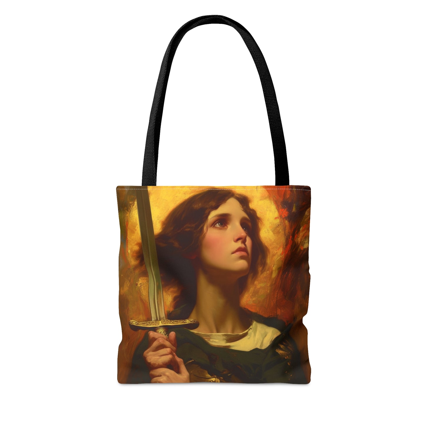 Saint Joan of Arc Tote Bag - Three sizes - Large Medium Small Faith Art Bag - Catholic purse - Double Sided - Patron Saint Art