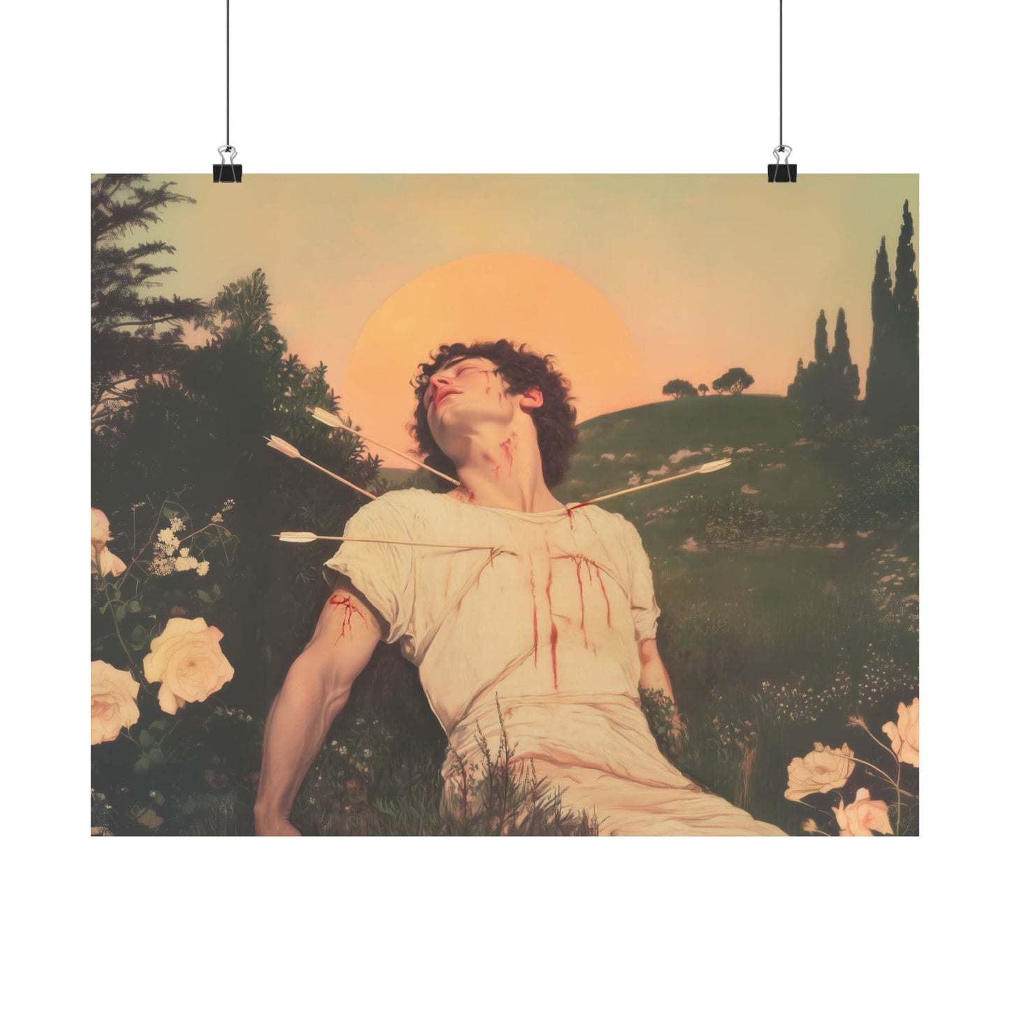 Saint Sebastian - Sanctified Souls Print - Multiple Sizes - Premium Posters - Catholic Art - Christian Home Decor Artwork