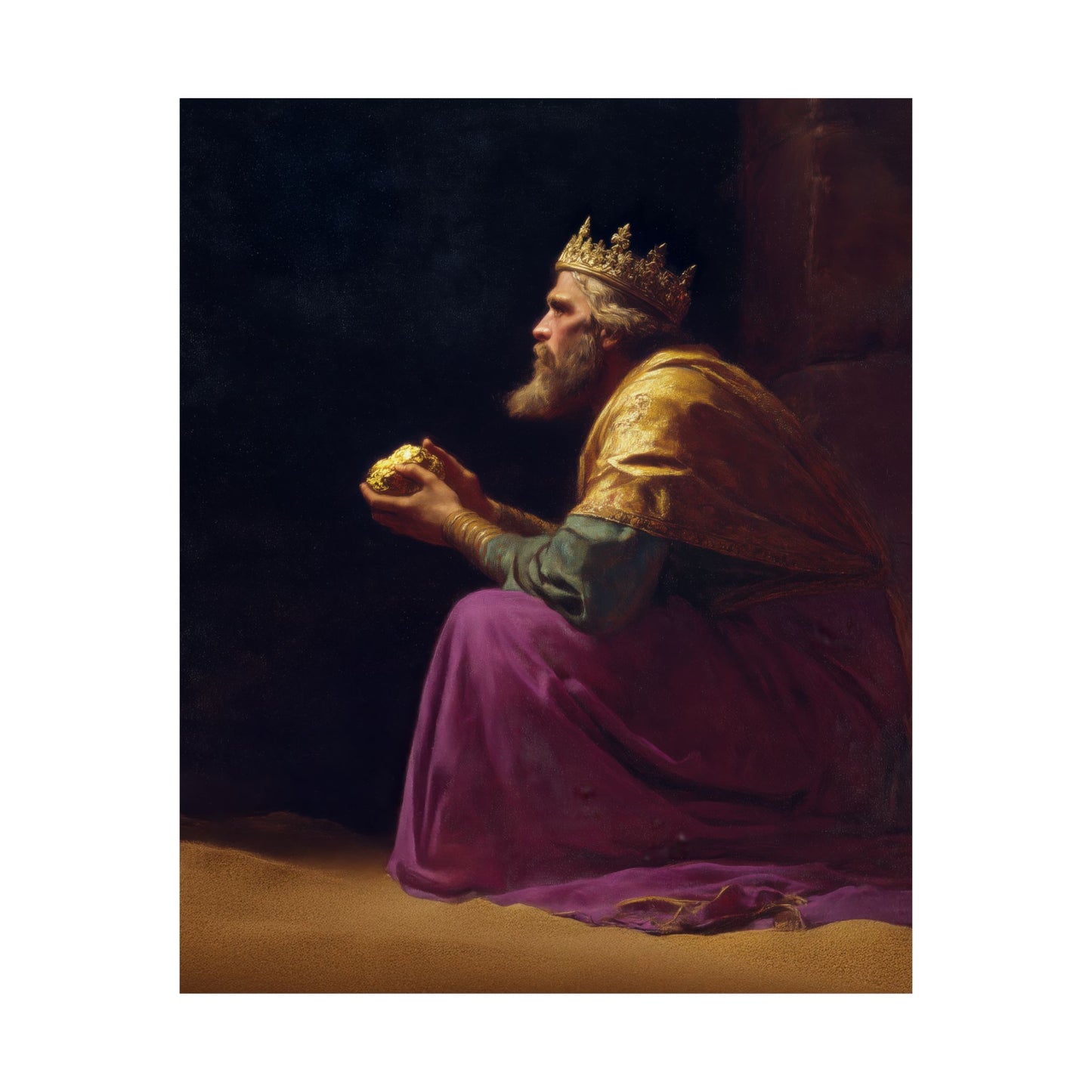 Melchior and the Gift Fit for a King - 3 Wise Men - Sanctified Souls Print - Multiple Sizes - Premium Matte Vertical Posters