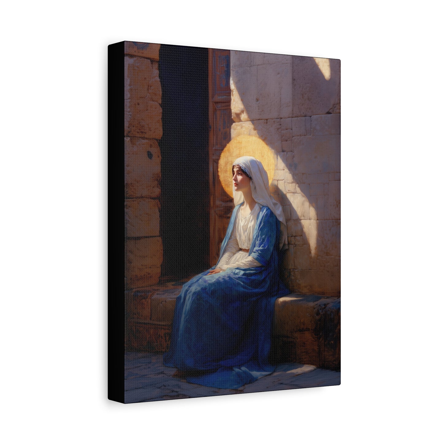 The Quiet Fiat That Split the Darkness, Mary's Yes - Gallery Wrapped Canvas - Print - Religious Art for your Home - Catholic Art