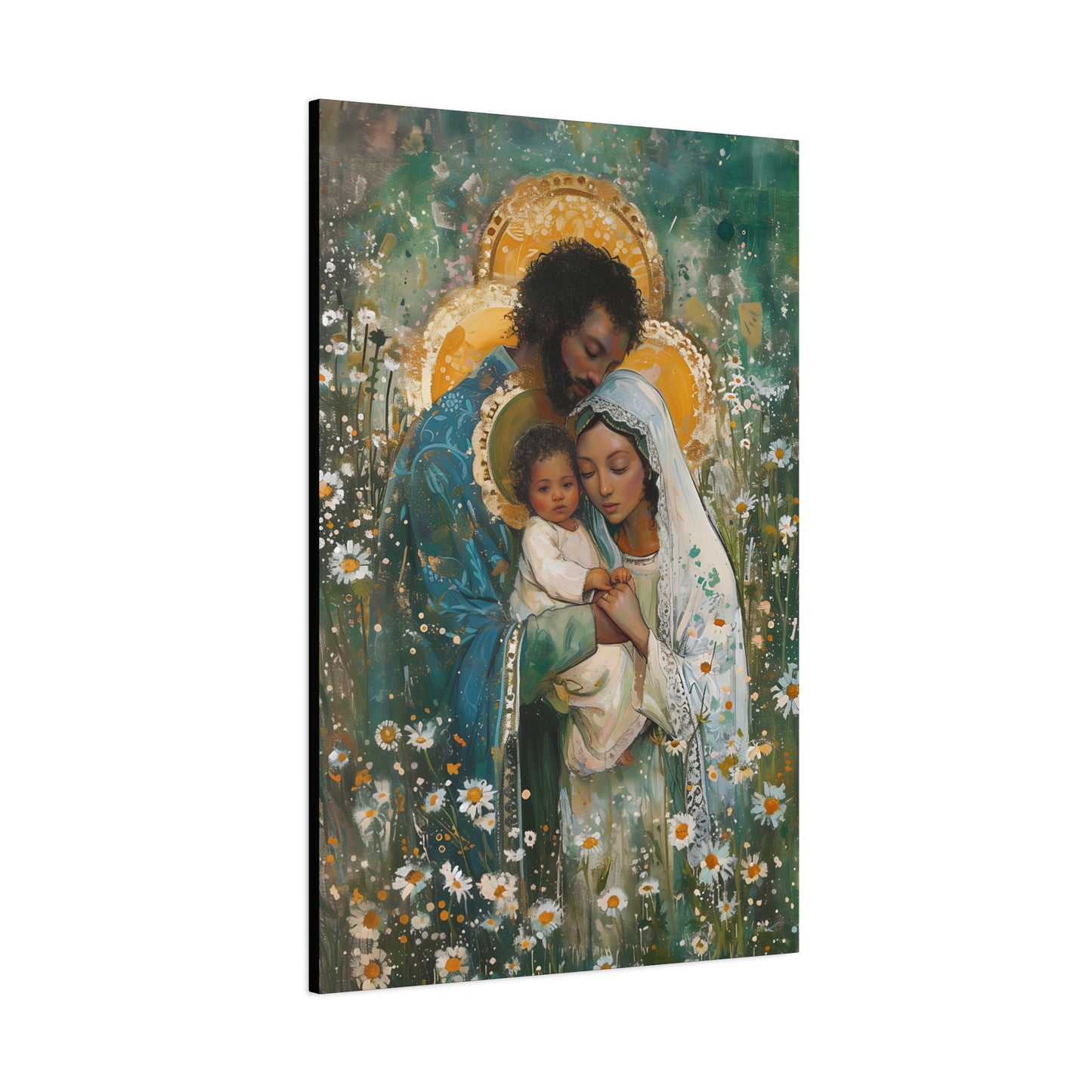 Sacred Sanctuary - Mary, Joseph, and the Infant Jesus  - Museum Wrapped Canvas - Sanctified Souls Print - Religious Art - The Holy Family