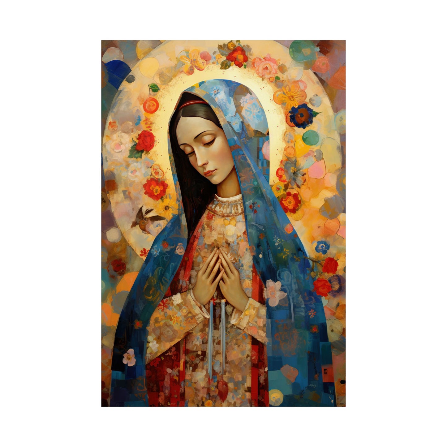 Mary's Silent Blessing - Sanctified Souls Print - Multiple Sizes - Premium Matte Vertical Posters