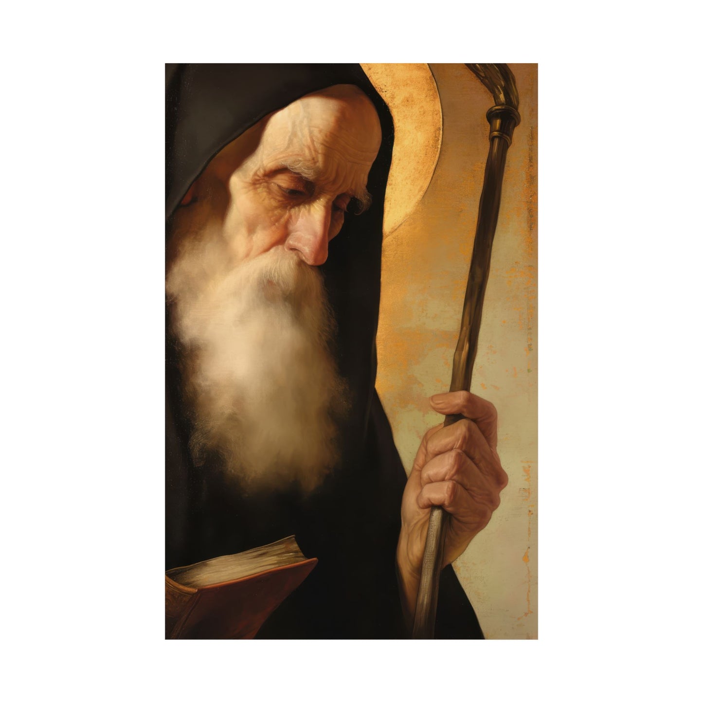 Saint Benedict  - Sanctified Souls Print - Multiple Sizes - Premium Posters - Catholic Art - Christian Home Decor Artwork