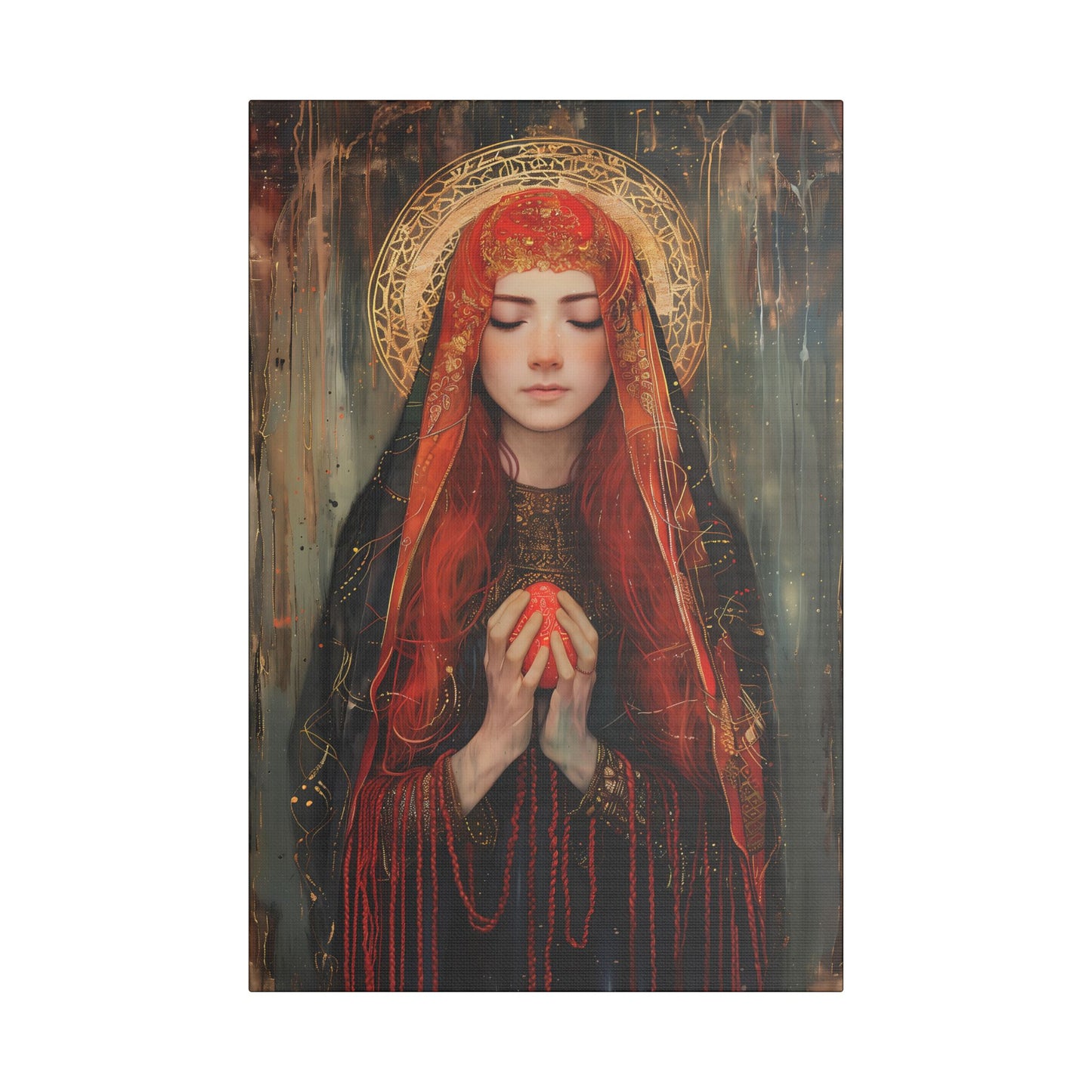 Devotion of Mary Magdalene - Saint Mary Magdalene and the Red Easter Egg - Museum Wrapped Canvas - Print - Religious Art for your Home