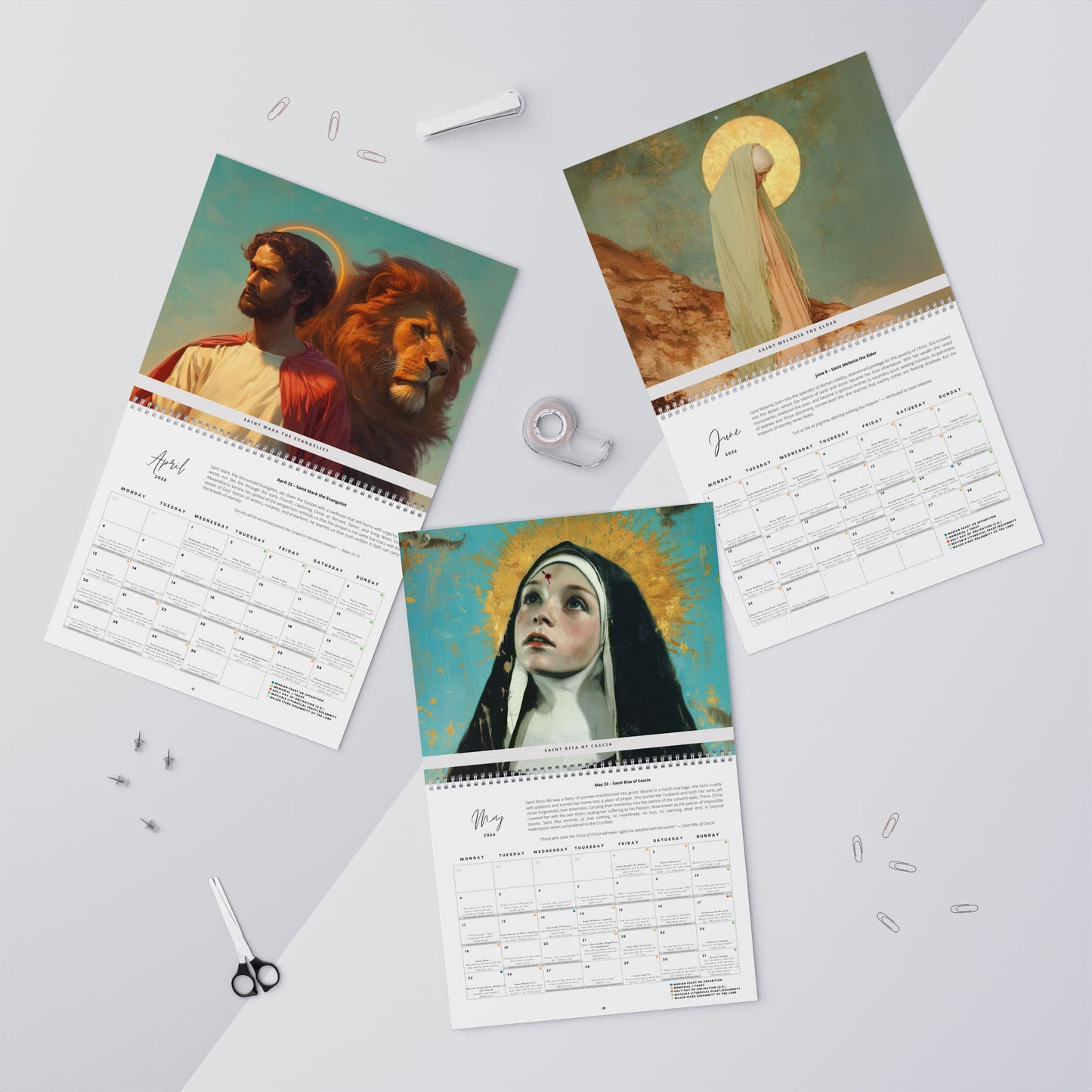 Catholic Liturgical Calendar 2026 - Saints, Solemnities & Marian Feast Days - Sanctified Souls - Christmas Gift - Gift for Catholics