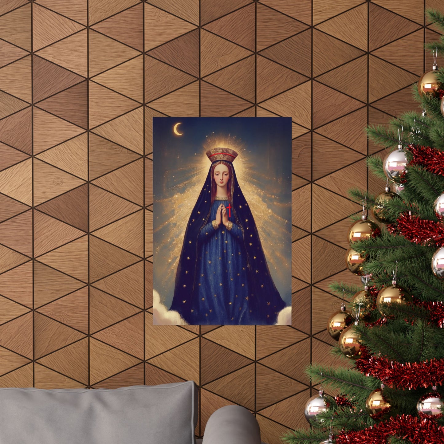 Our Lady of Pontmain -  Sanctified Souls Print - Multiple Sizes - Premium Posters - Catholic Art - Christian Home - Mother Mary Art