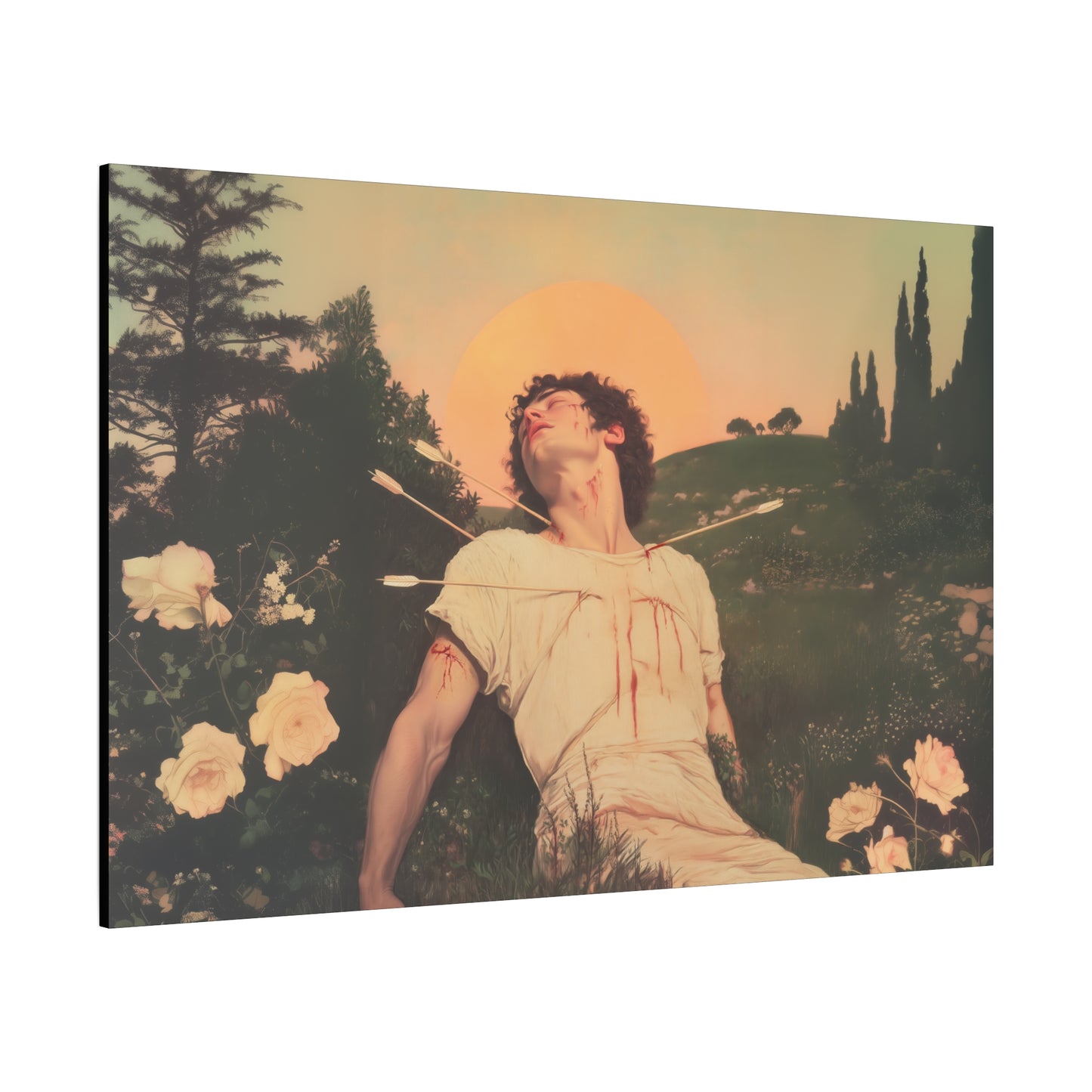 Saint Sebastian -  Museum Wrapped Canvas - Sanctified Souls Print - Religious Art for your Home - Catholic Patron Saint Art