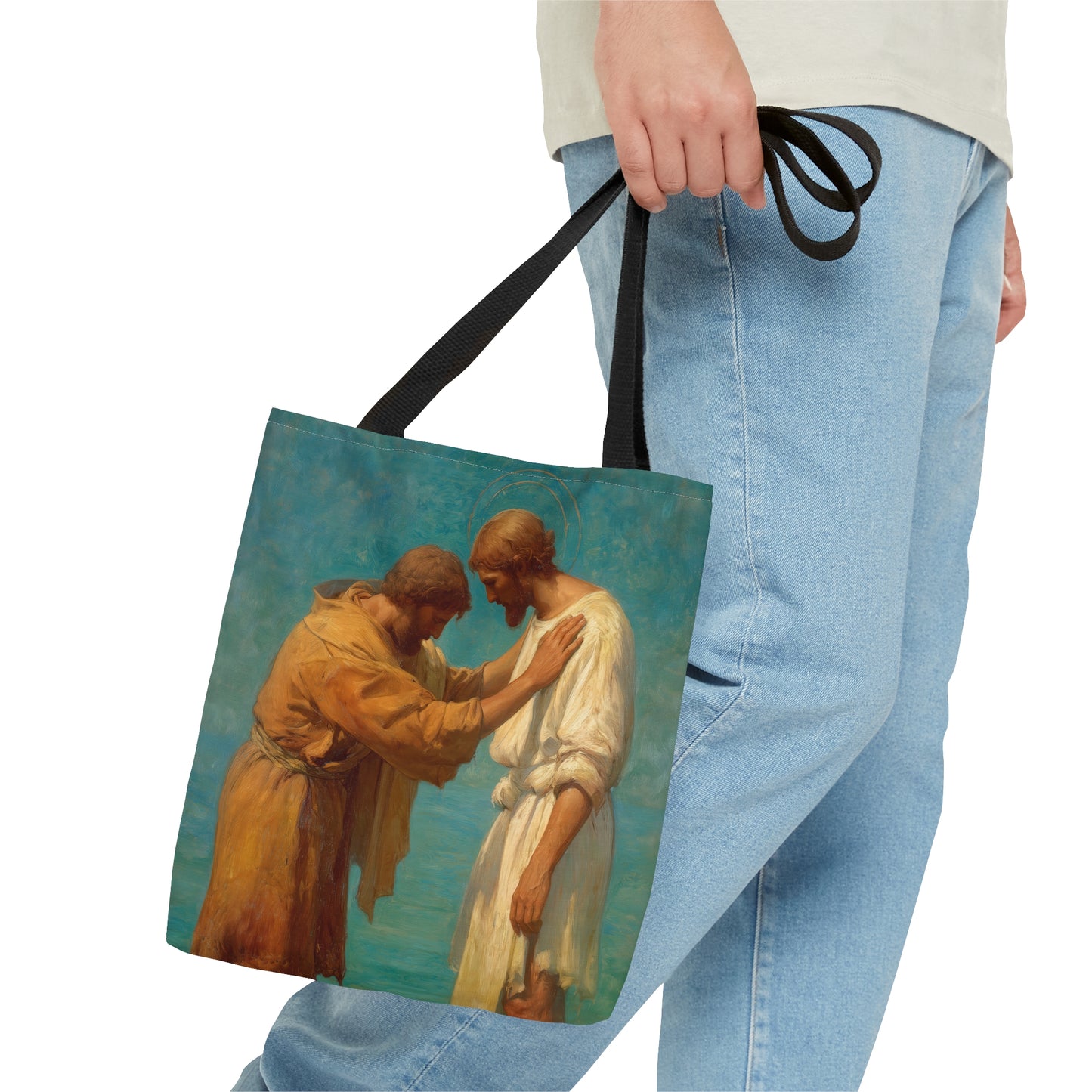 Saint John the Baptist, Servant of the Dawn - Tote Bag - Large Medium Small Faith Art Bag - Catholic Faith Purse - Double Sided