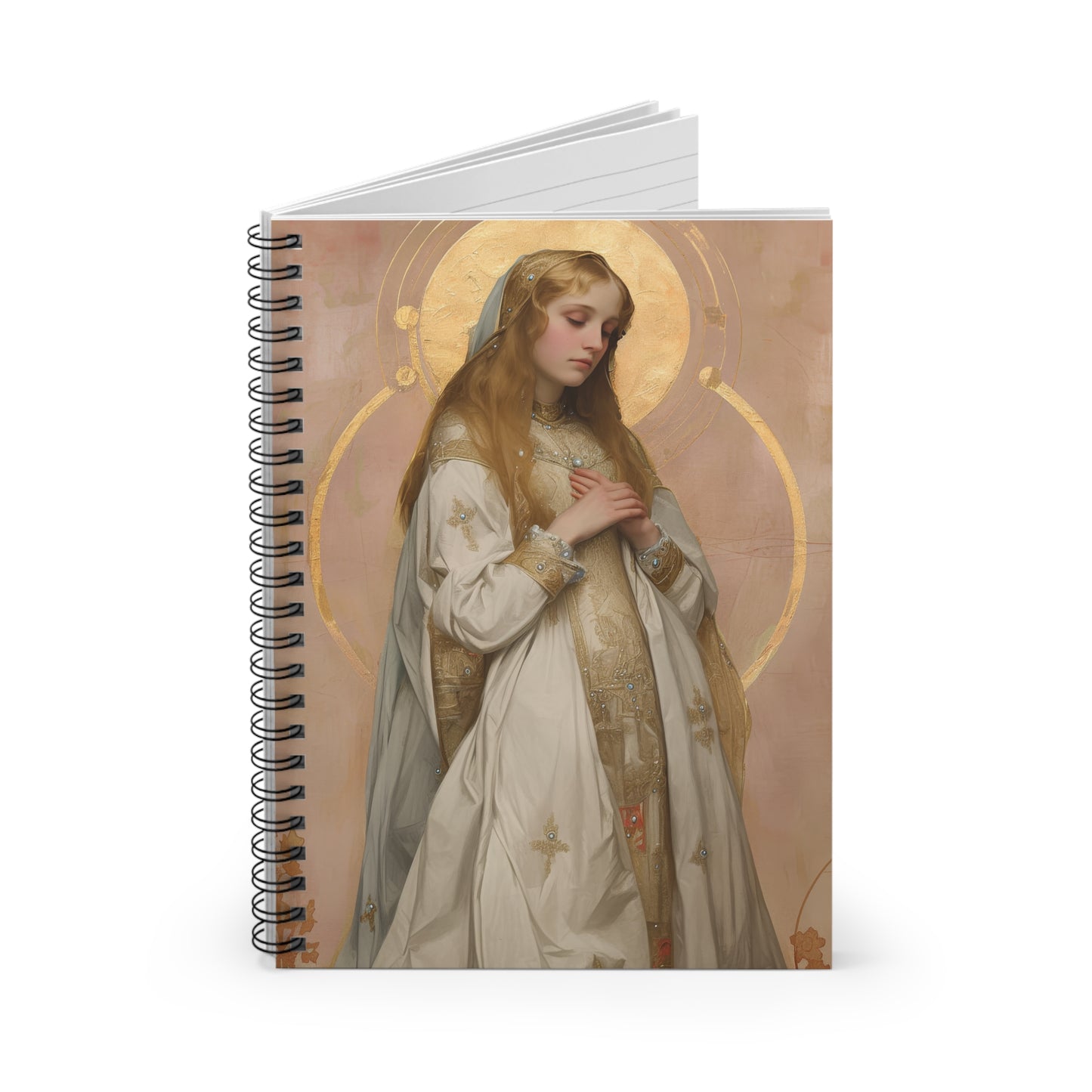 Saint Waldetrudis / Waltrude or Waudru Spiral Journal - Sanctified Souls Art - Religious Based Notebook - Spiral Notebook - Prayer Journal