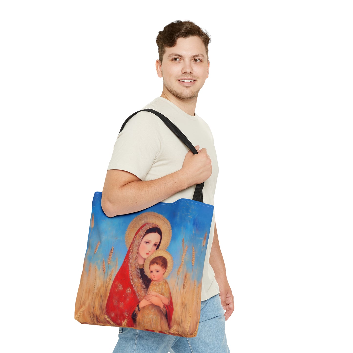 Our Lady of the Harvest - Tote Bag - Large Medium Small Faith Art Bag - Bible Study Faith Purse - Double Sided