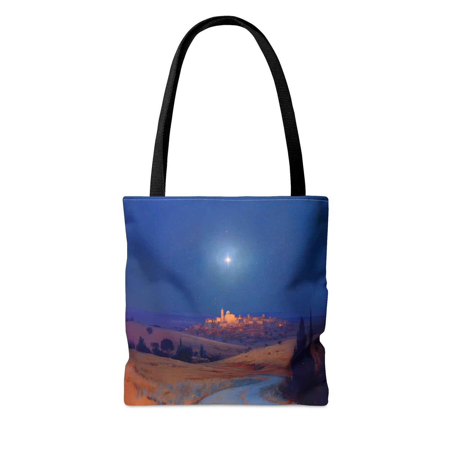 Bethlehem Wrapped in the Light of His Coming Tote Bag - Large Medium Small Faith Art Bag - Catholic Faith Purse - Double Sided