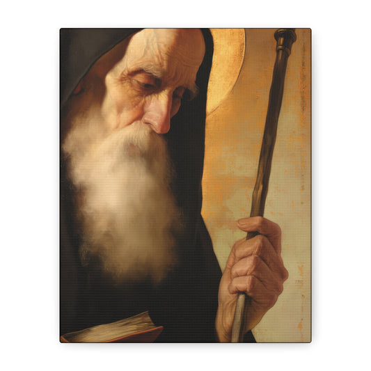 Saint Benedict - Museum Wrapped Canvas - Sanctified Souls Print - Religious Art for your Home