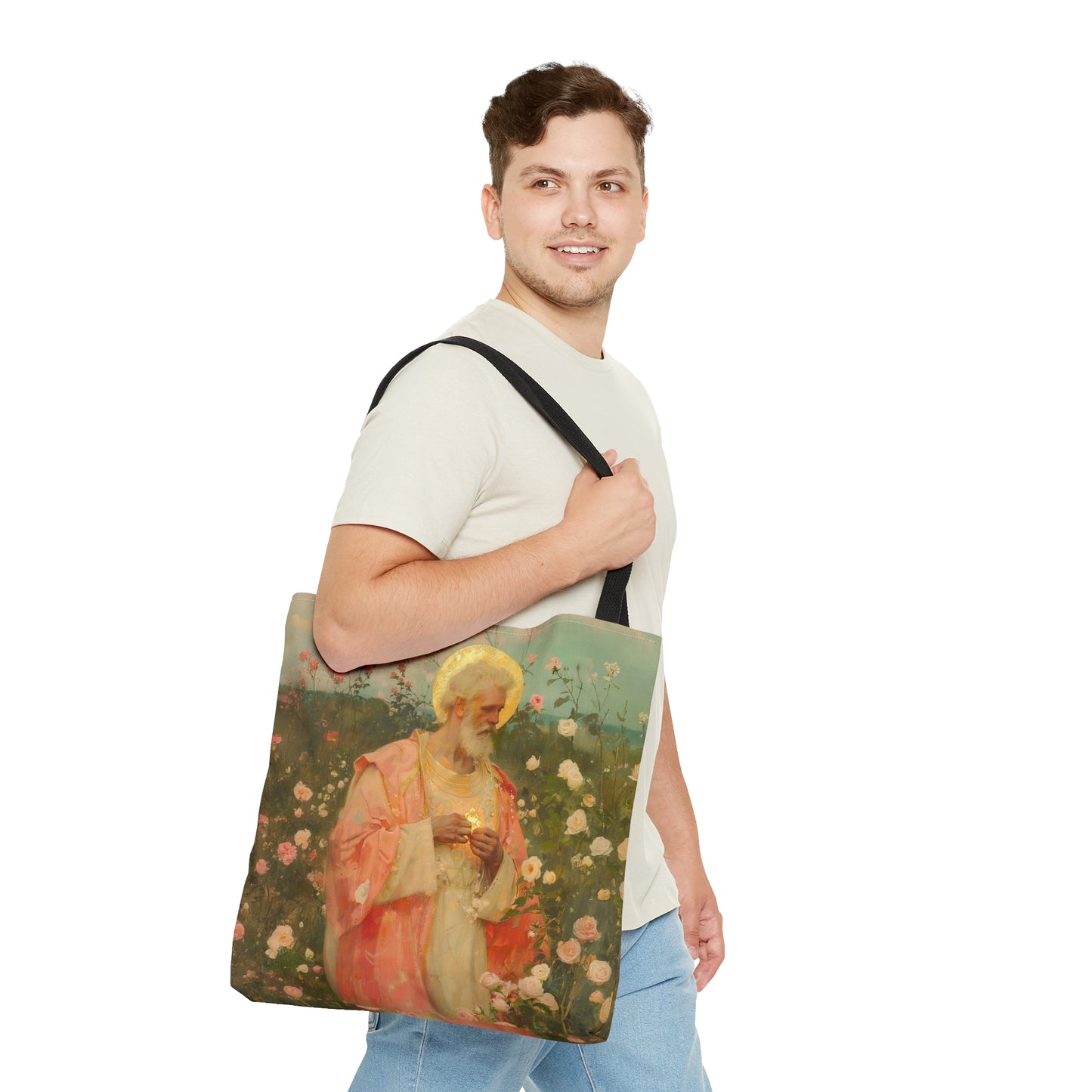 Saint Valentine - Tote Bag - Large Medium Small Faith Art Bag - Bible Study Faith Purse - Double Sided Prayer Tote