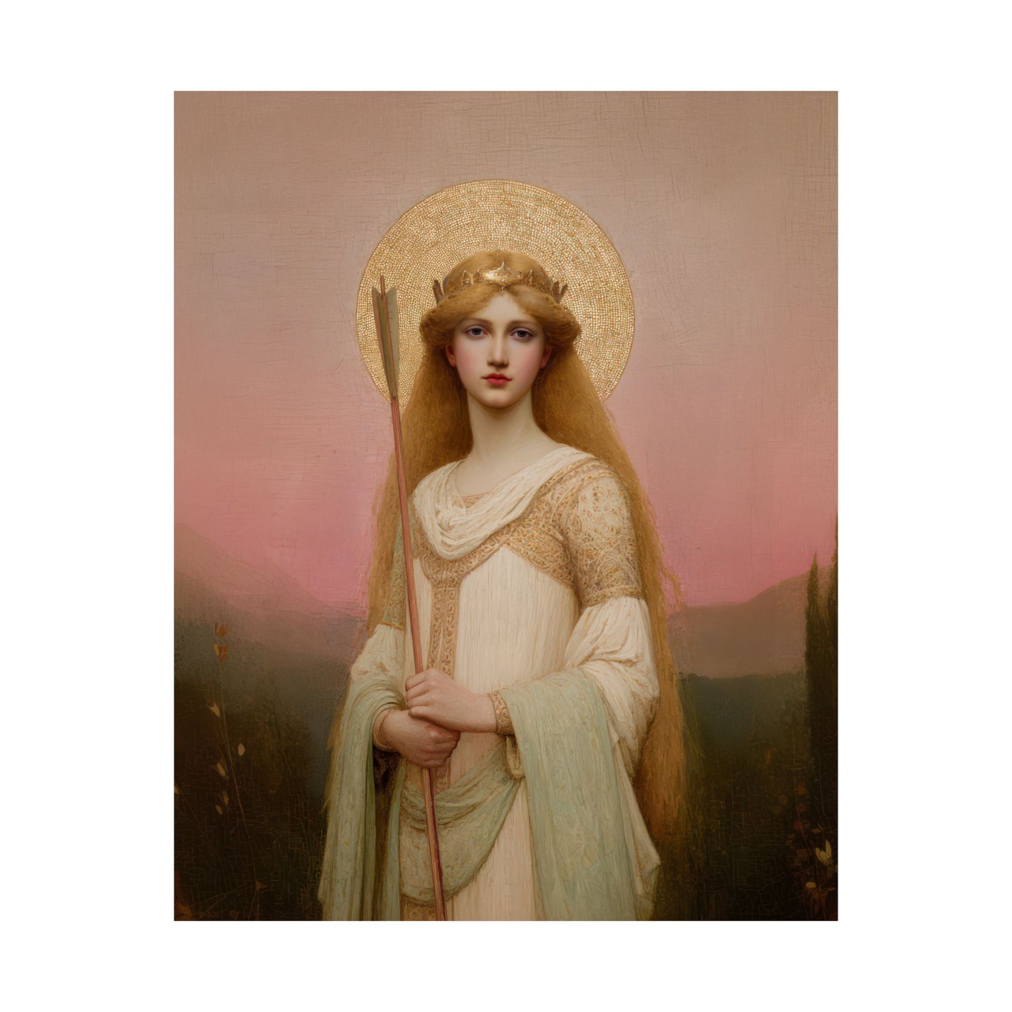 Saint Ursula -  Catholic Art - Multiple Sizes - Premium Posters - Catholic Art - Christian Home - Catholic Saint Art