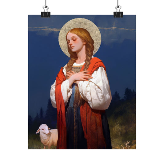 Saint Genevieve - Sanctified Souls Print - Multiple Sizes - Premium Matte Vertical Posters