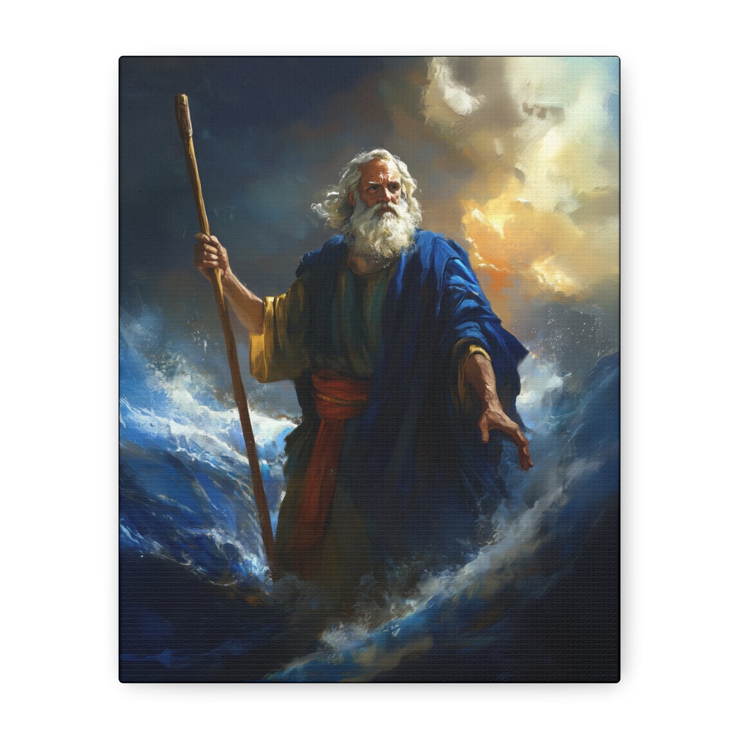 Moses Before the Trembling Sea - Gallery Wrapped Canvas - Print - Religious Art for your Home - Catholic Art