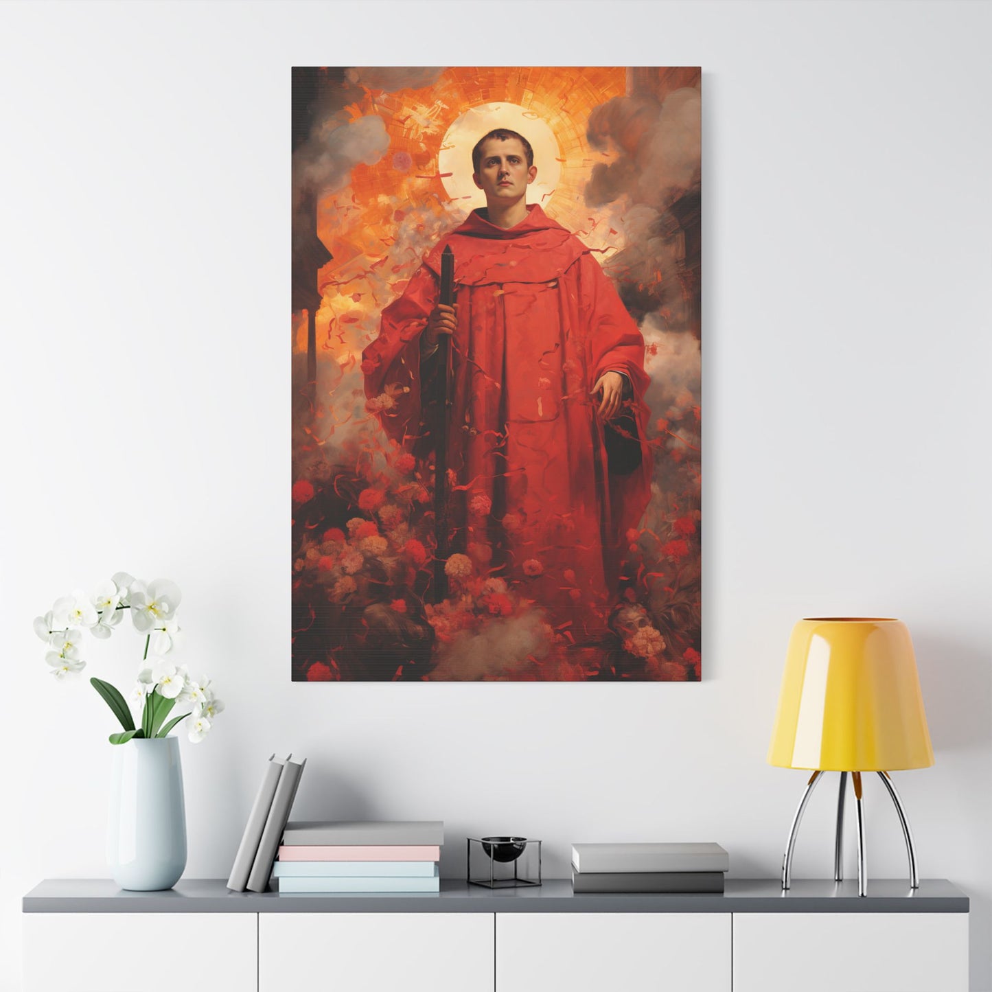 Saint Lawrence Deacon and Martyr Canvas Print - Multiple Sizes - Catholic Home art - Museum Wrapped Canvas - Sanctified Souls Print